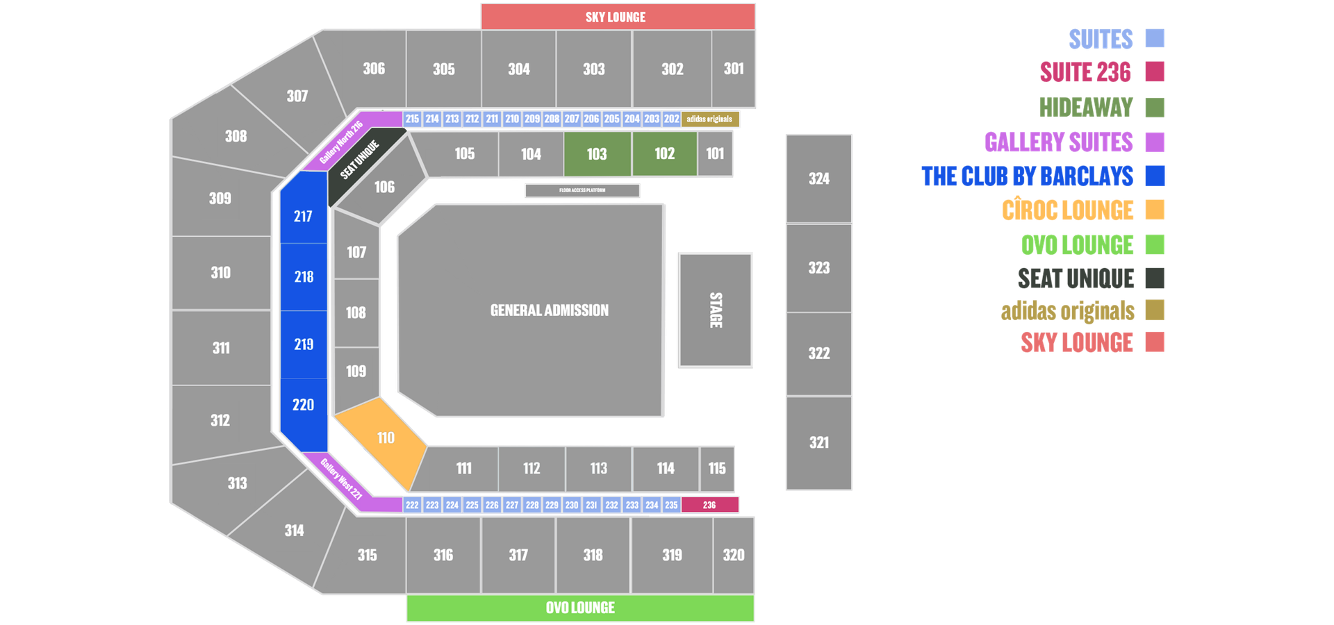 Premium Seating Map
